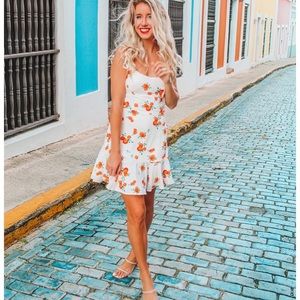 Orange fruit summer dress